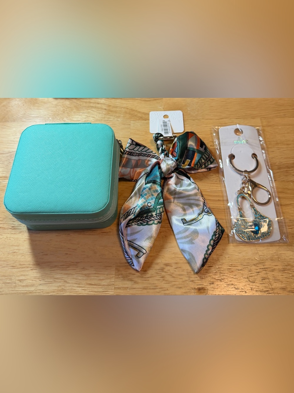 Travel Jewelry Box Scarf Keyring Purse keychain Charms Bundle of 3